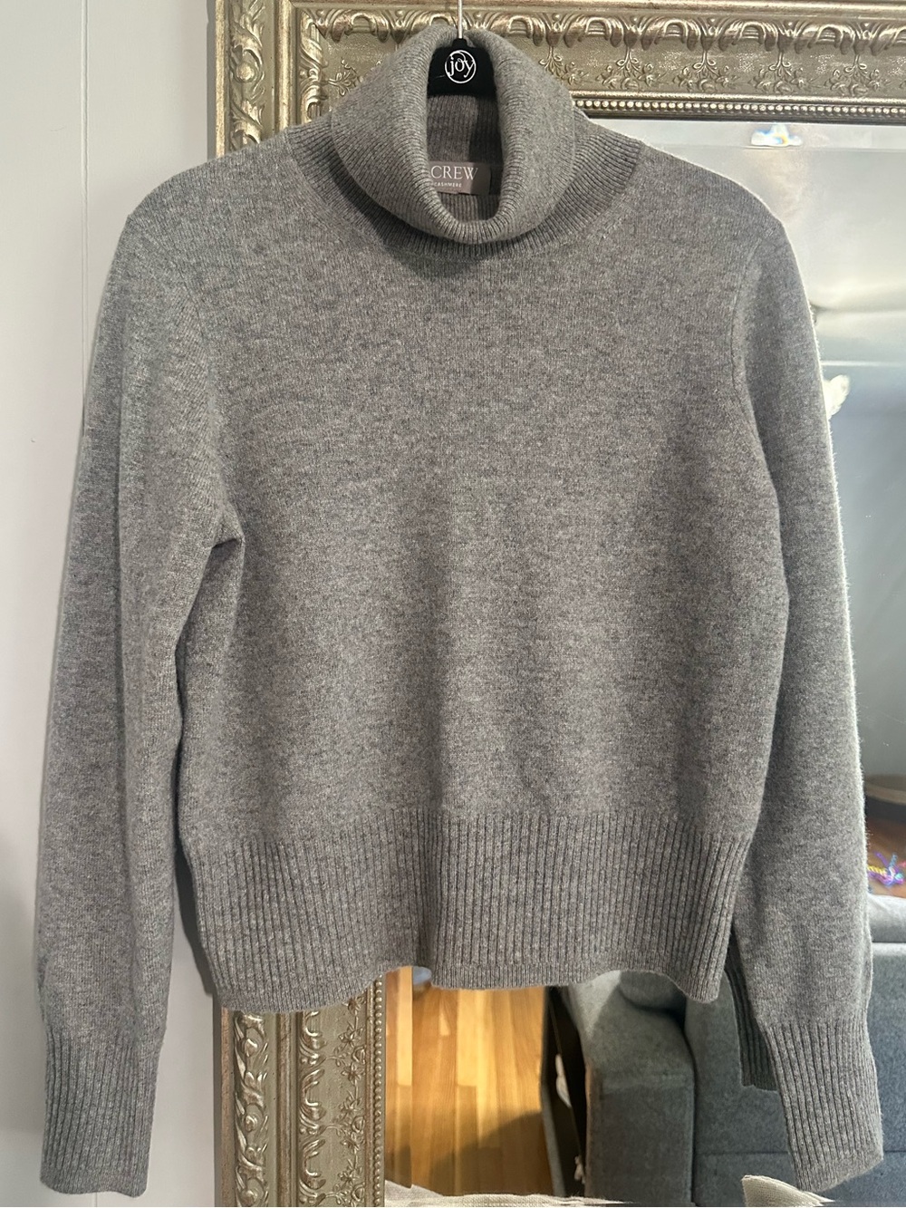 J. Crew Light Gray Cashmere Turtleneck Sweater
